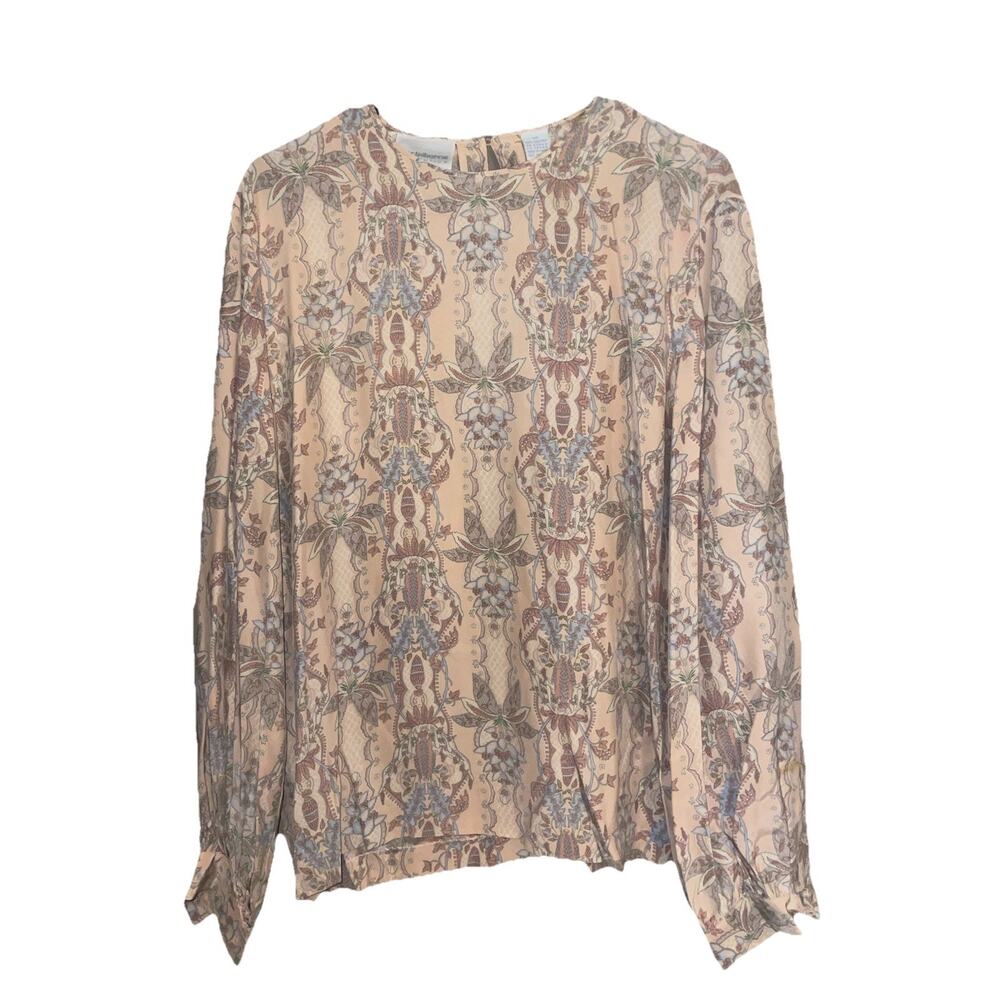 Vintage Liz Claiborne Collection 100% Silk Women’s Blouse Floral Print Sz 14